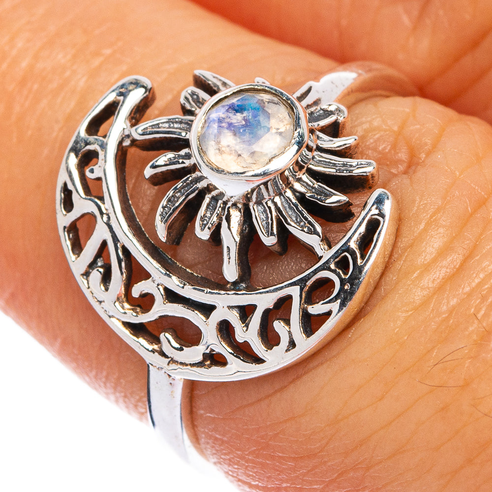Rainbow Moonstone Dainty Ring Size 6.75 (925 Sterling Silver) R145452