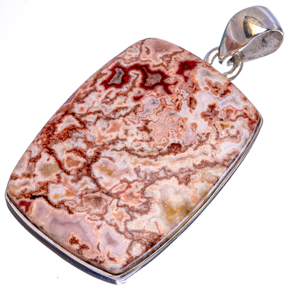 Crazy Lace Agate Pendant 1 5/8" (925 Sterling Silver) P43324