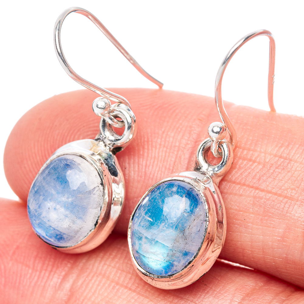Rainbow Moonstone Earrings 1 1/8" (925 Sterling Silver) E1361