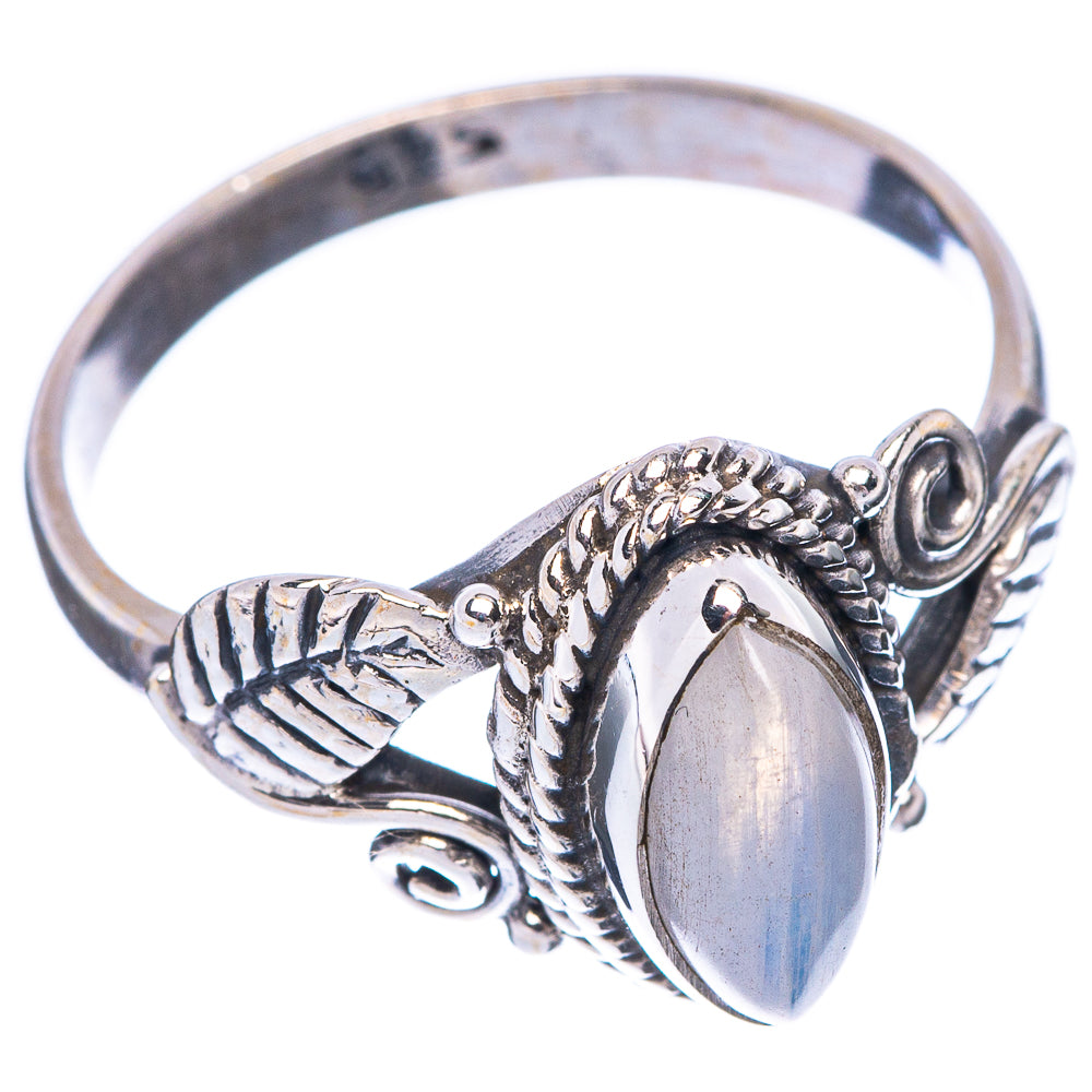Rainbow Moonstone Leaf 925 Sterling Silver Ring Size 8 (925 Sterling Silver) R5338