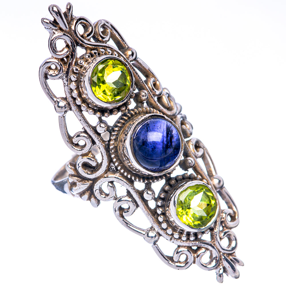 Large Kyanite, Peridot Ring Size 8 (925 Sterling Silver) R144929