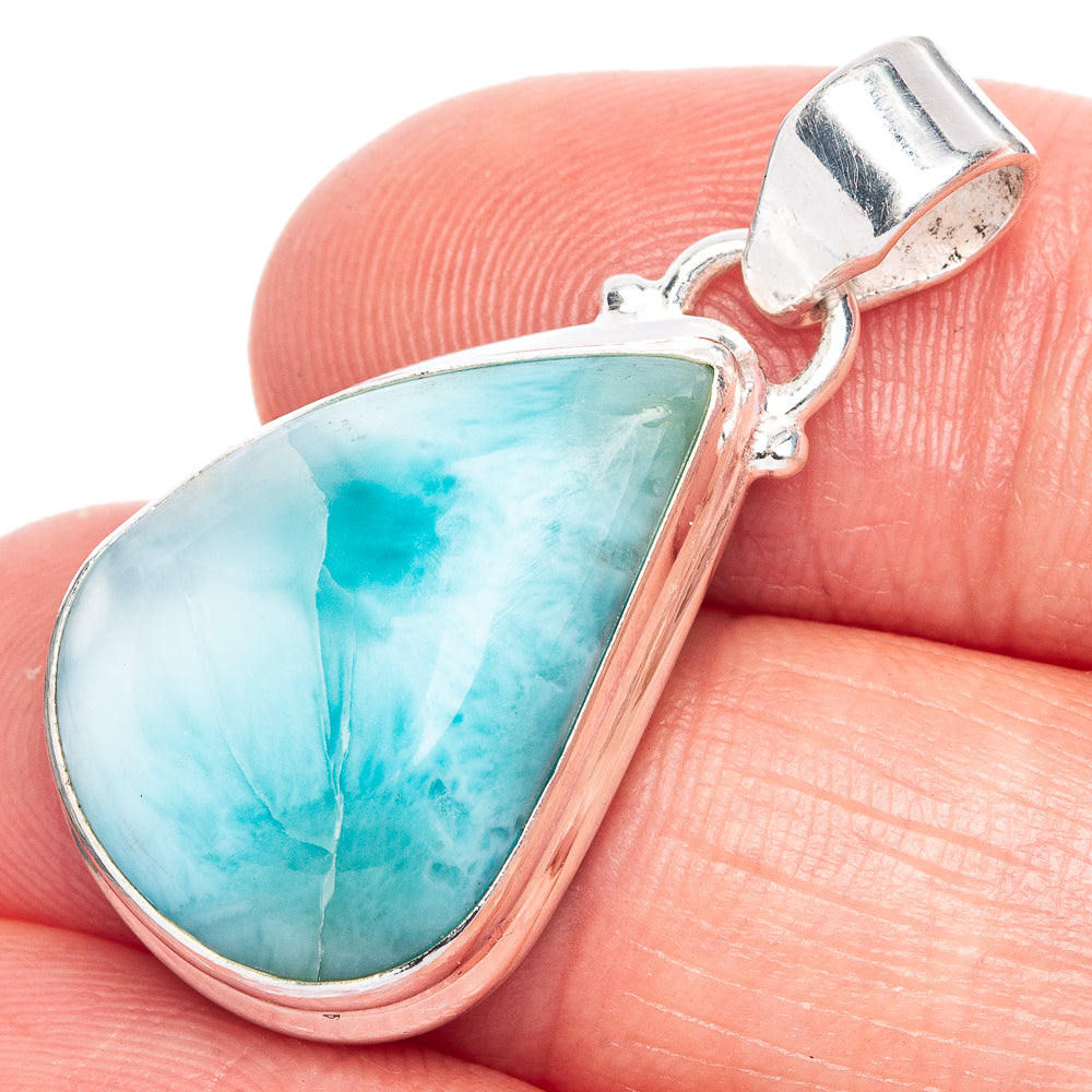 Larimar Pendant 1 3/8" (925 Sterling Silver) P40231