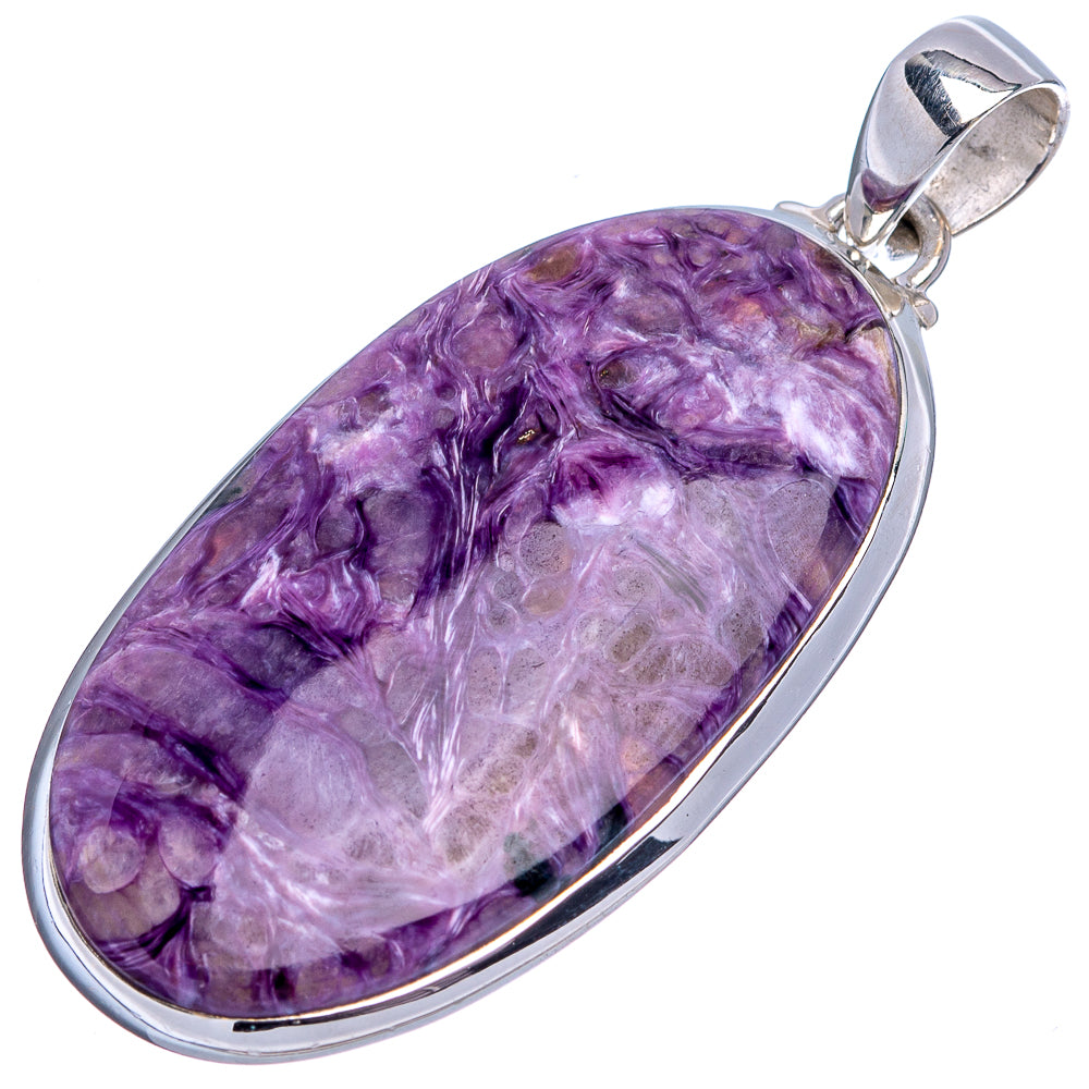 Charoite Pendant 2" (.925 Sterling Silver)