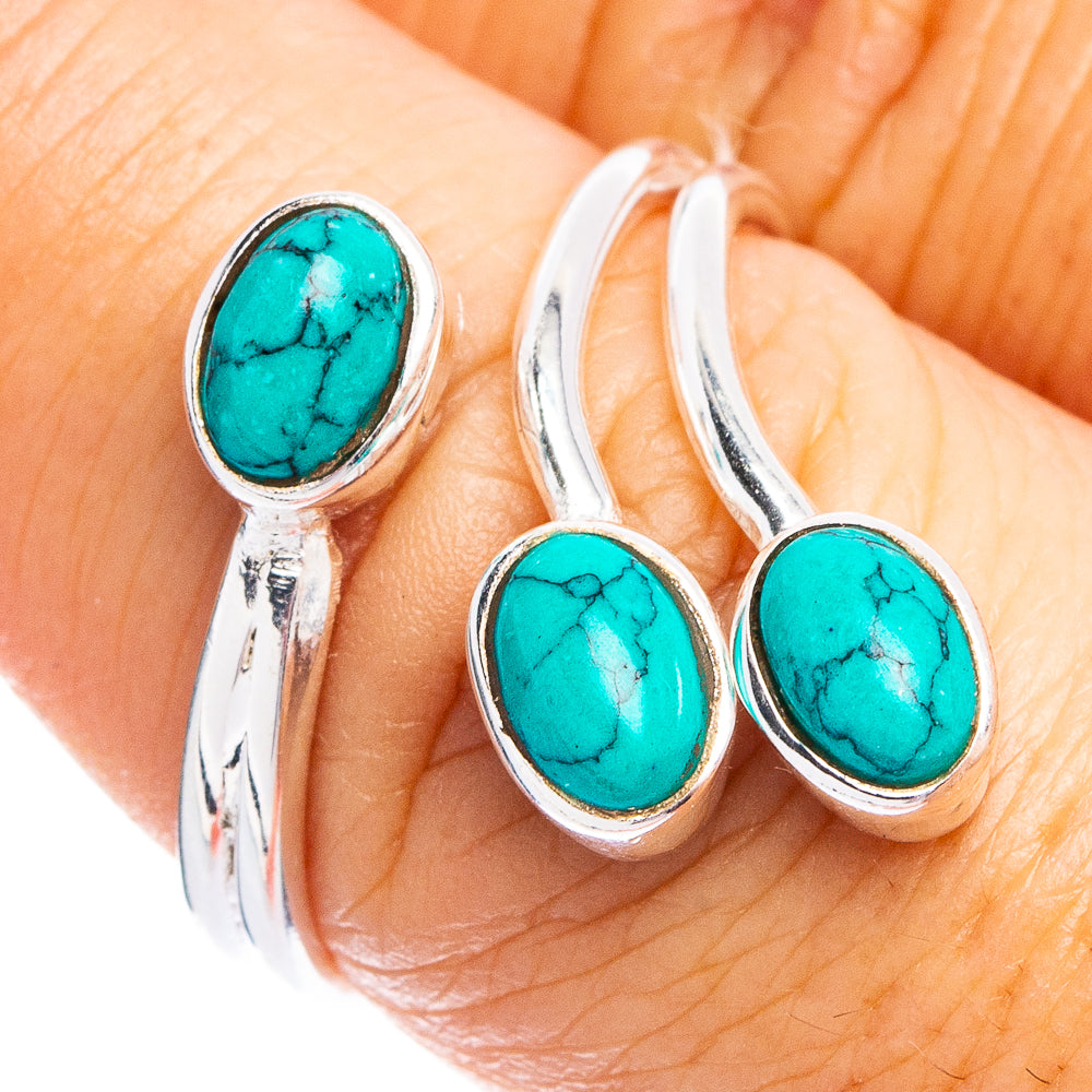Dainty Turquoise Howlite Ring Size 7 (925 Sterling Silver) R8609