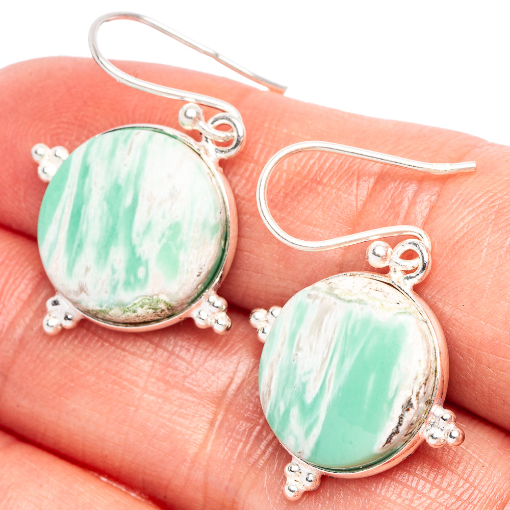 Variscite Earrings 1 3/8" (925 Sterling Silver) E2331