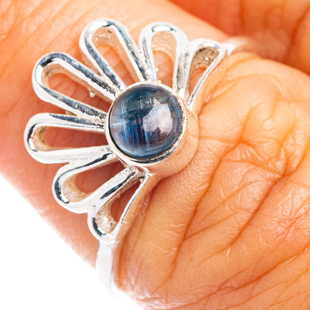 Kyanite Daisy Dainty Ring Size 6.75 (.925 Sterling Silver)