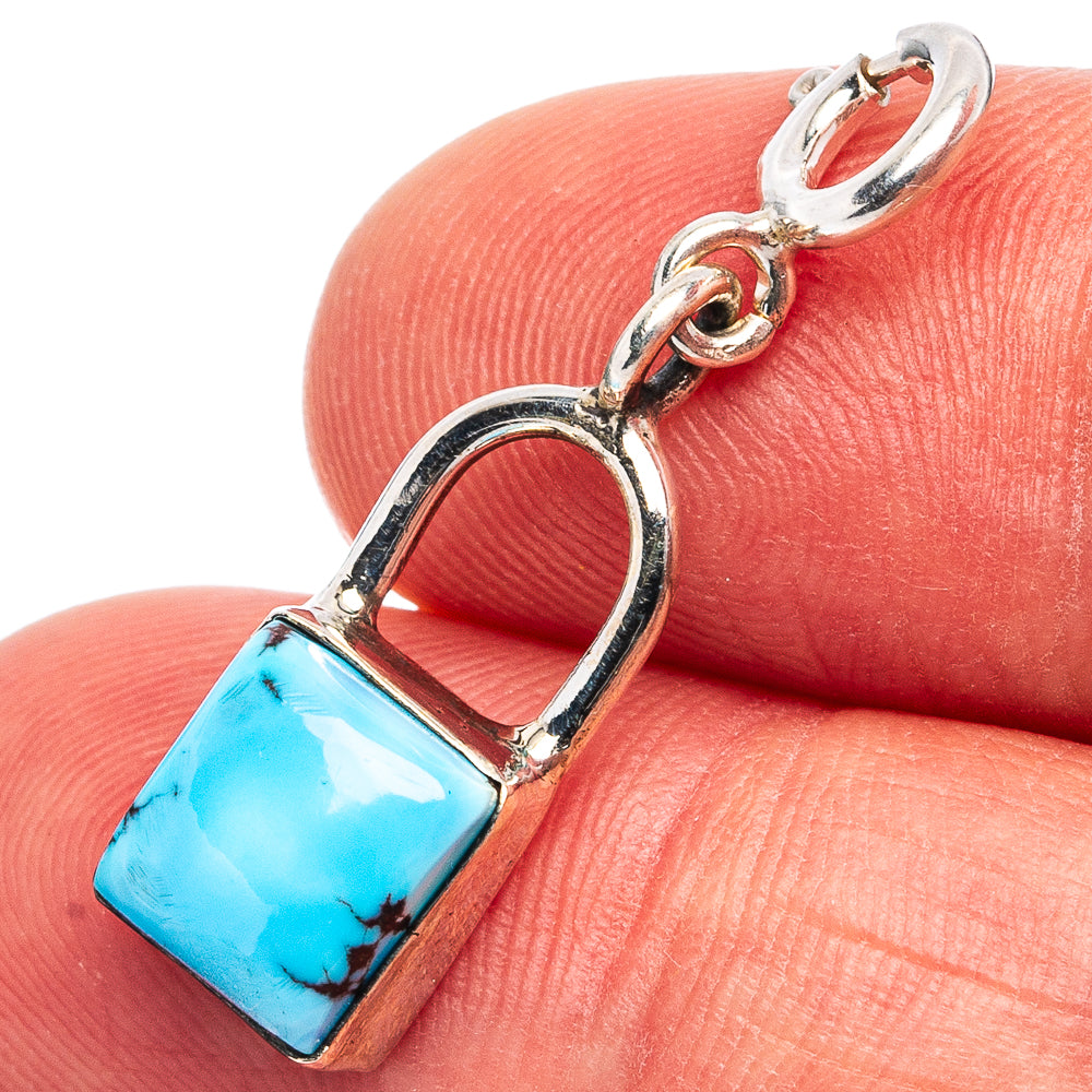 Golden Hills Turquoise Lock Pendant 1 1/8" (.925 Sterling Silver)