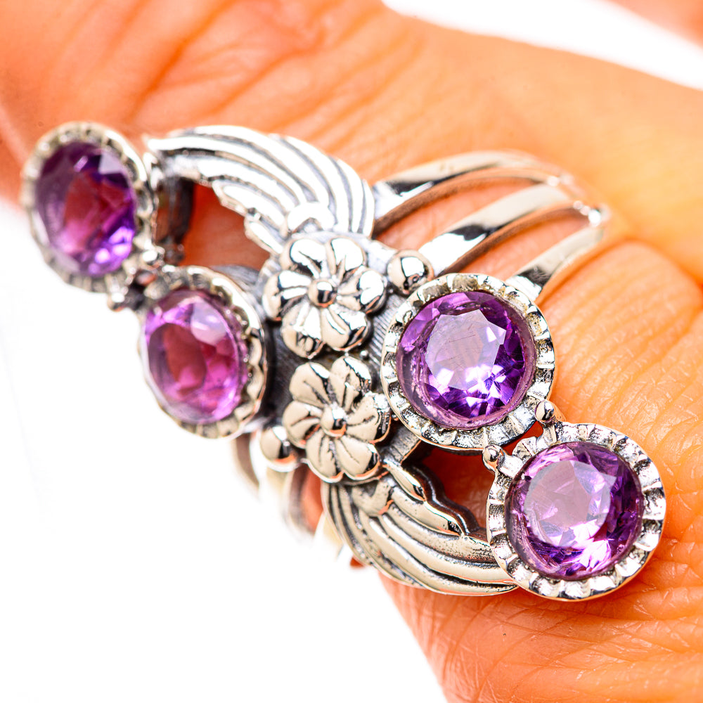 Large Faceted Amethyst Ring Size 9 (925 Sterling Silver) RING139300