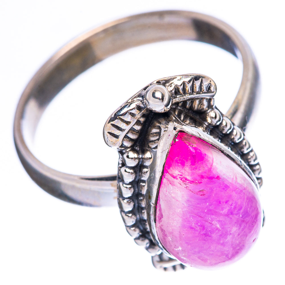 Pink Moonstone Ring Size 7.25 (925 Sterling Silver) R3771