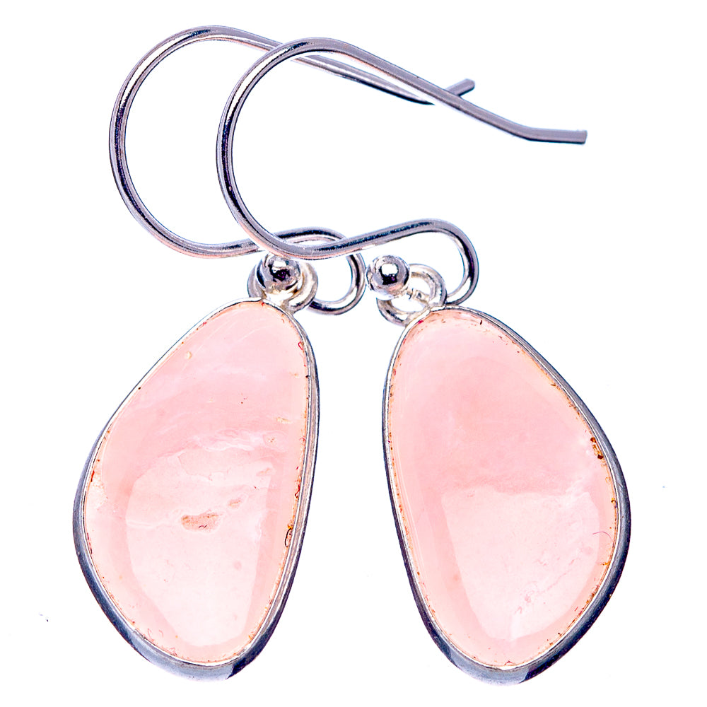 Pink Opal Earrings 1 3/8" (.925 Sterling Silver)