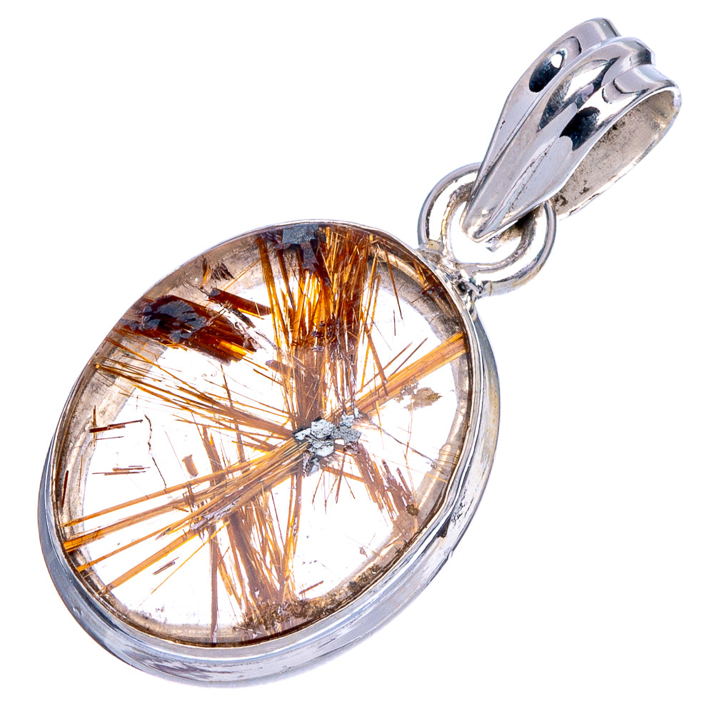 Rare Star Rutilated Quartz Pendant 1 1/4' (925 Sterling Silver) P40533