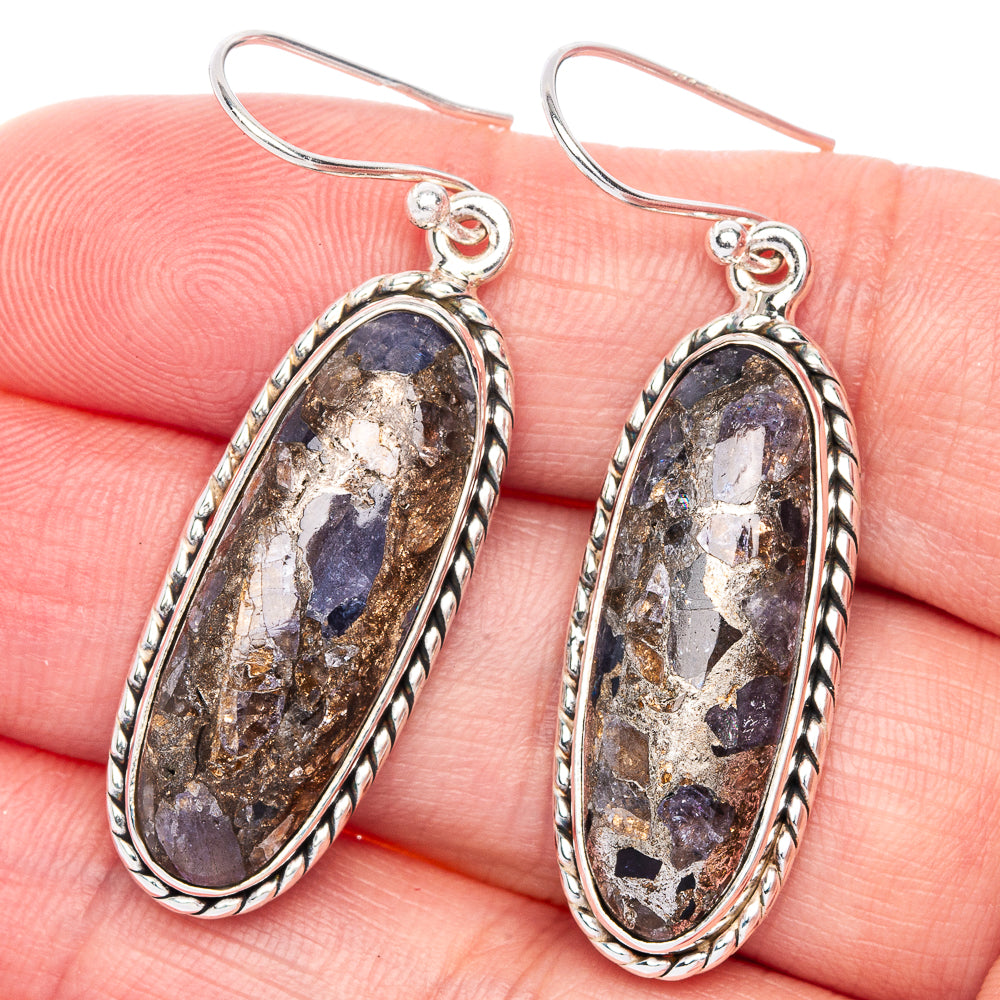 Copper Tanzanite Earrings 1 3/4" (925 Sterling Silver) E433074