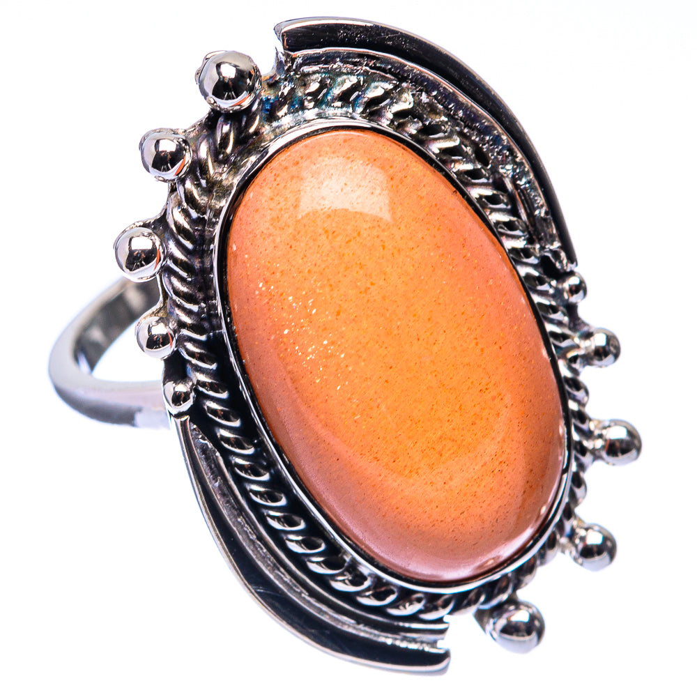 Premium Peach Moonstone Ring Size 7.25 (925 Sterling Silver) R141795