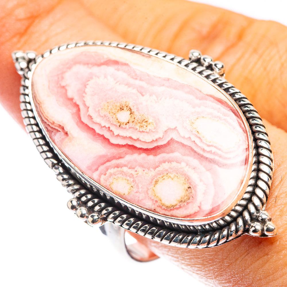 Huge Rhodochrosite Ring Size 10 (925 Sterling Silver) R142726