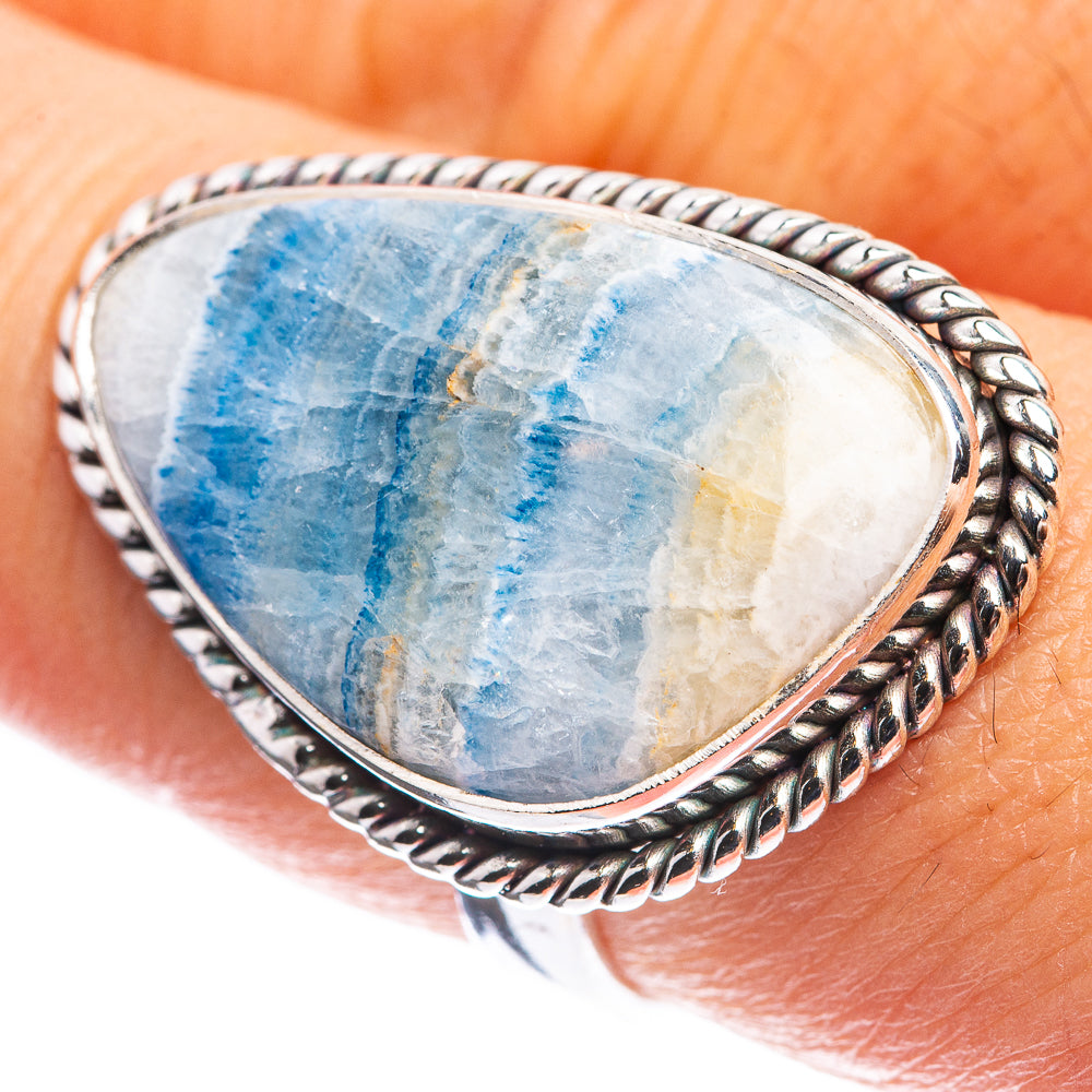 Blue Scheelite Ring Size 8.25 (925 Sterling Silver) R142959