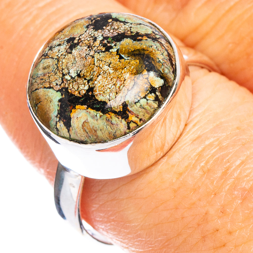Hebei Spiderweb Turquoise Ring Size 9.25 (.925 Sterling Silver)