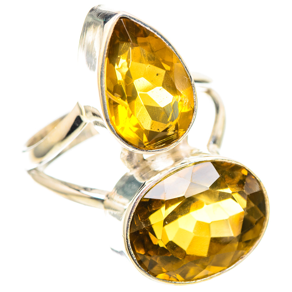 Large Faceted Citrine 925 Sterling Silver Ring Size 8.25 (925 Sterling Silver) RING139504