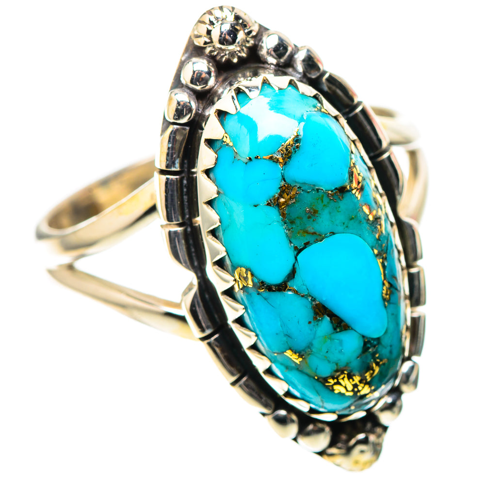 Blue Copper Composite Turquoise Ring Size 9.25 (925 Sterling Silver) RING138373