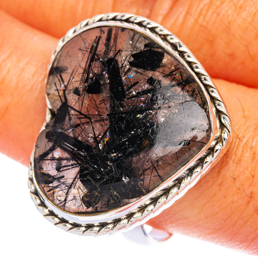 Large Tourmalinated Quartz Ring Size 10.25 (925 Sterling Silver) R144488
