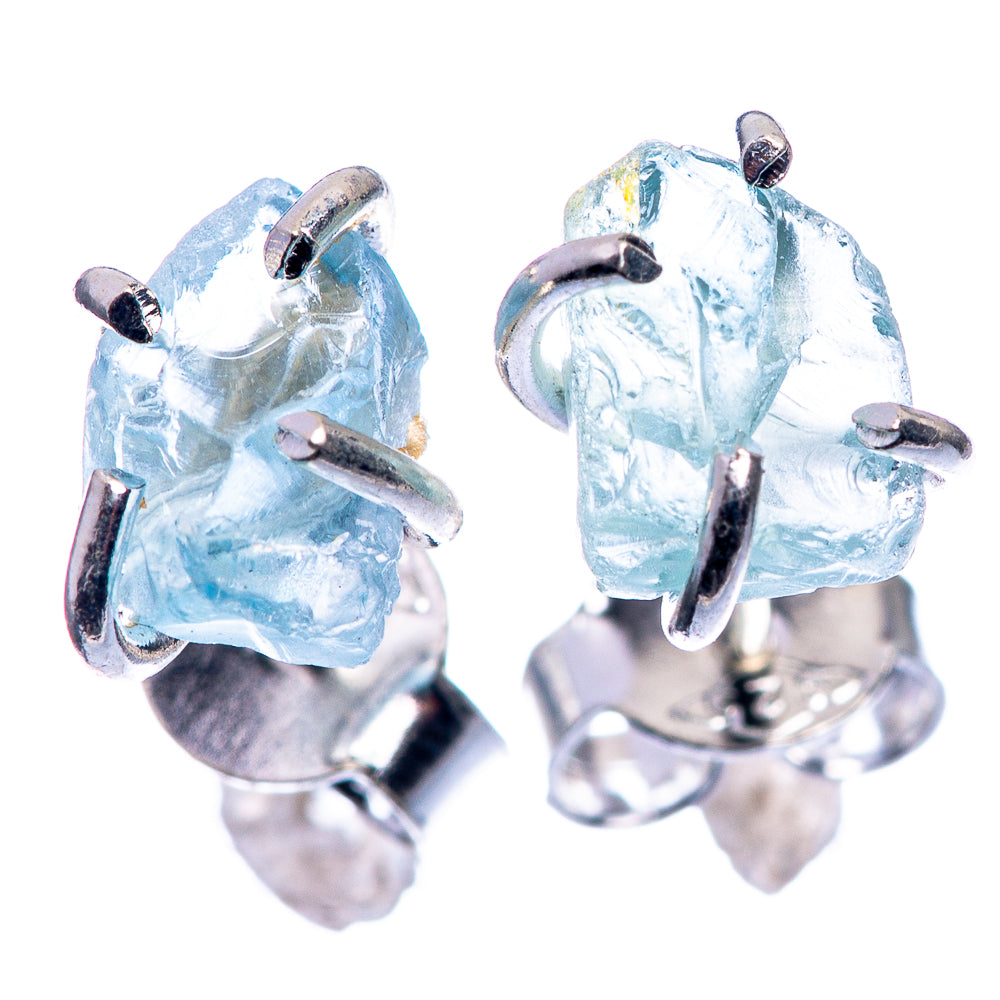 Rough Aquamarine Dainty Earrings 1/4" (925 Sterling Silver) E432512