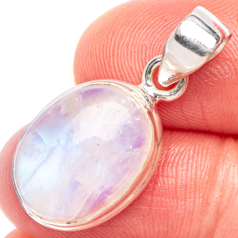 Rainbow Moonstone Pendant 1 1/8" (925 Sterling Silver) P44242