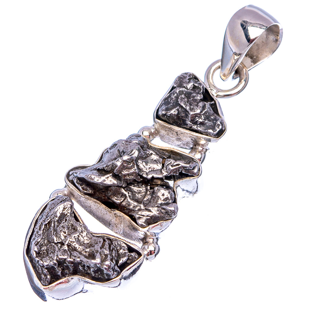 Rare Campo del Cielo Meteorite Pendant 1 5/8" (.925 Sterling Silver)