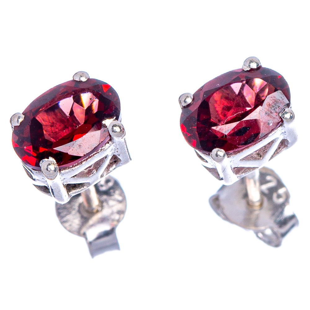 Garnet Dainty Earrings 1/4" (925 Sterling Silver) E433545