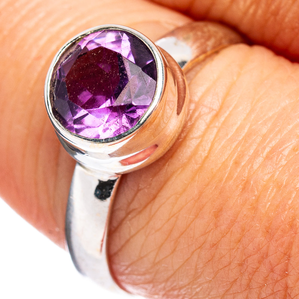 Faceted Amethyst Ring Size 8.25 (.925 Sterling Silver)