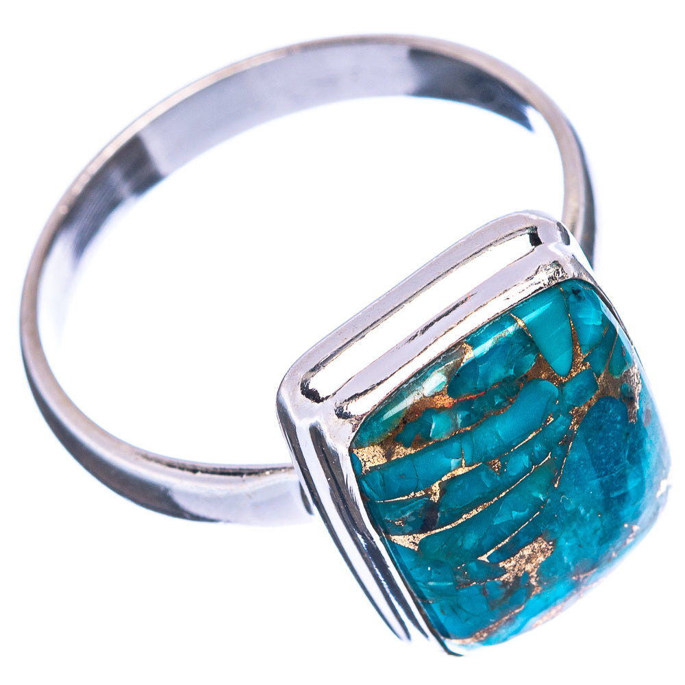 Blue Copper Turquoise Ring Size 10.75 (.925 Sterling Silver)