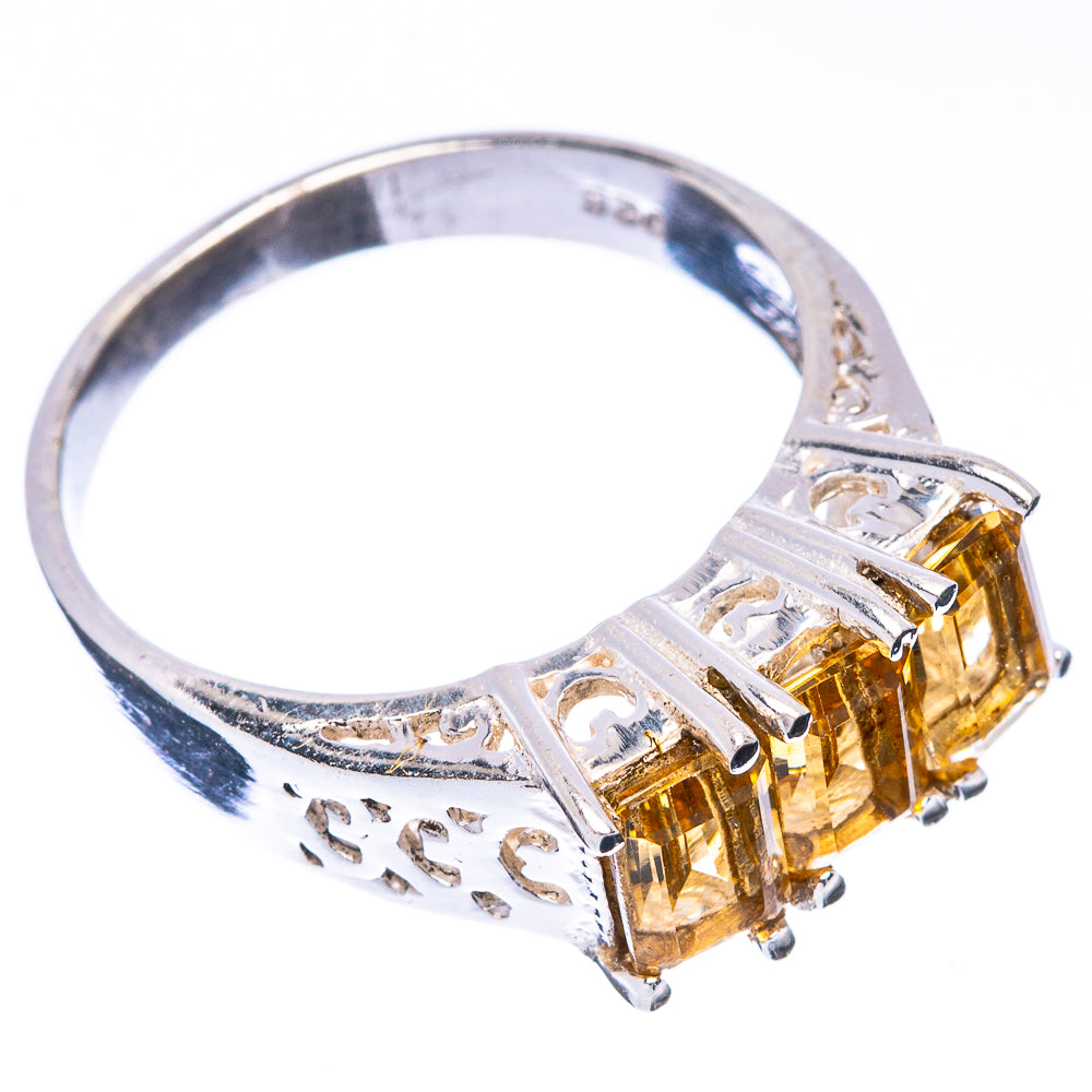 Faceted Citrine Ring Size 6.75 (925 Sterling Silver) R5686