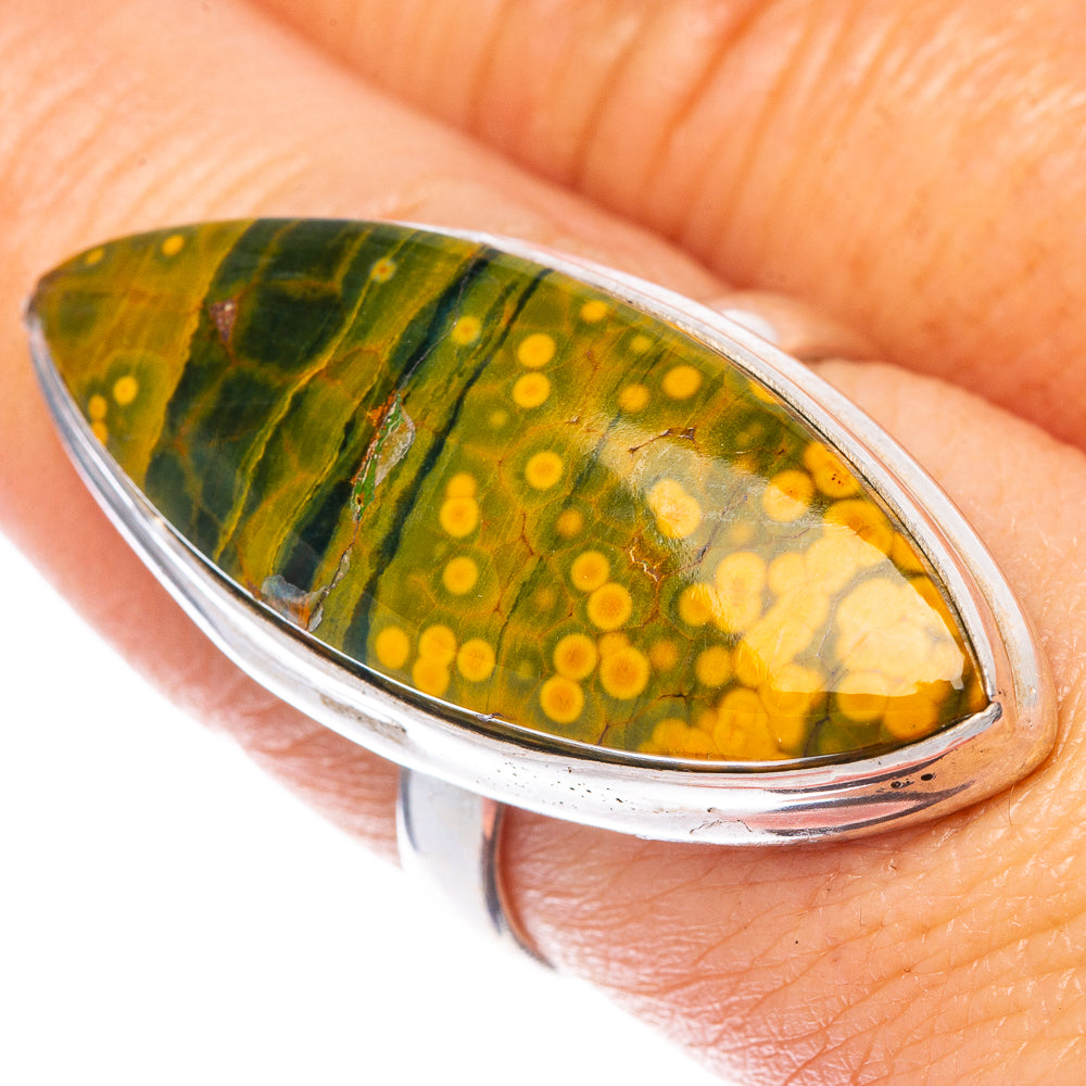 Ocean Jasper Ring Size 7.75 (925 Sterling Silver) R1589
