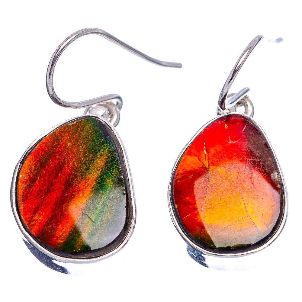 Premium Canadian Ammolite Earrings 1 1/4" (.925 Sterling Silver)