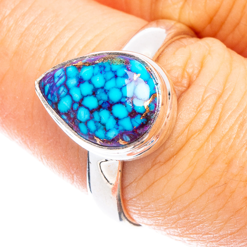Purple Copper Composite Turquoise Ring Size 8 (925 Sterling Silver) R6691