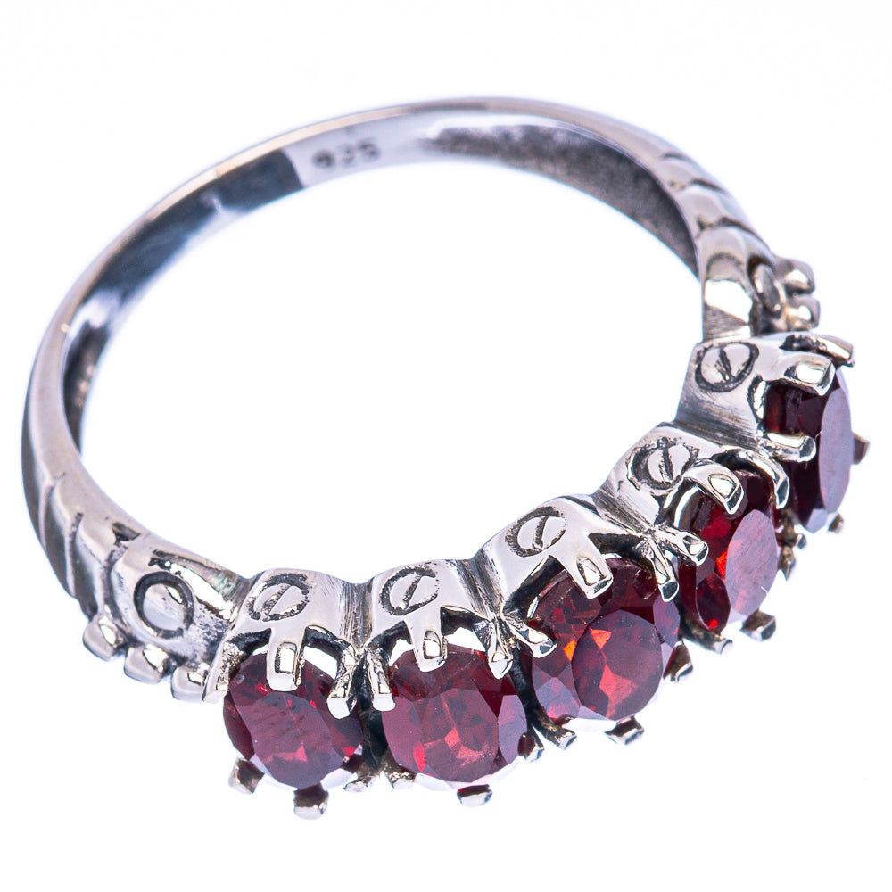 Garnet Ring Size 9 (925 Sterling Silver) R3117
