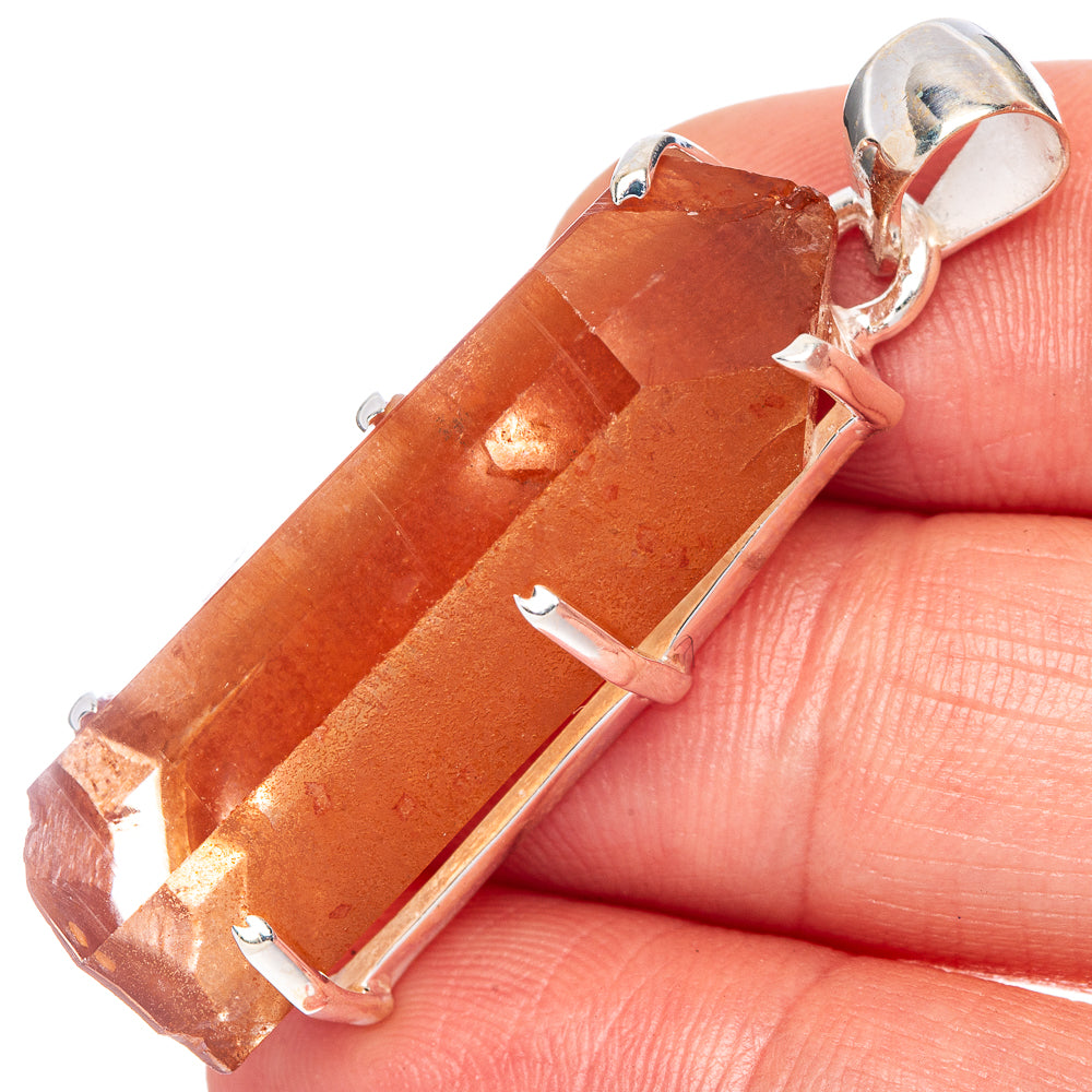 Rare Imperial Topaz Pendant 1 3/4" (925 Sterling Silver) P41690