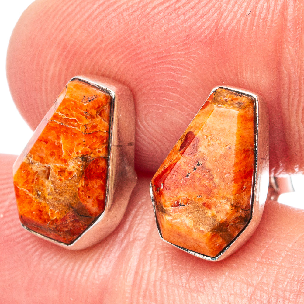 Faceted Sponge Coral Earrings 1/2" (925 Sterling Silver) E1603
