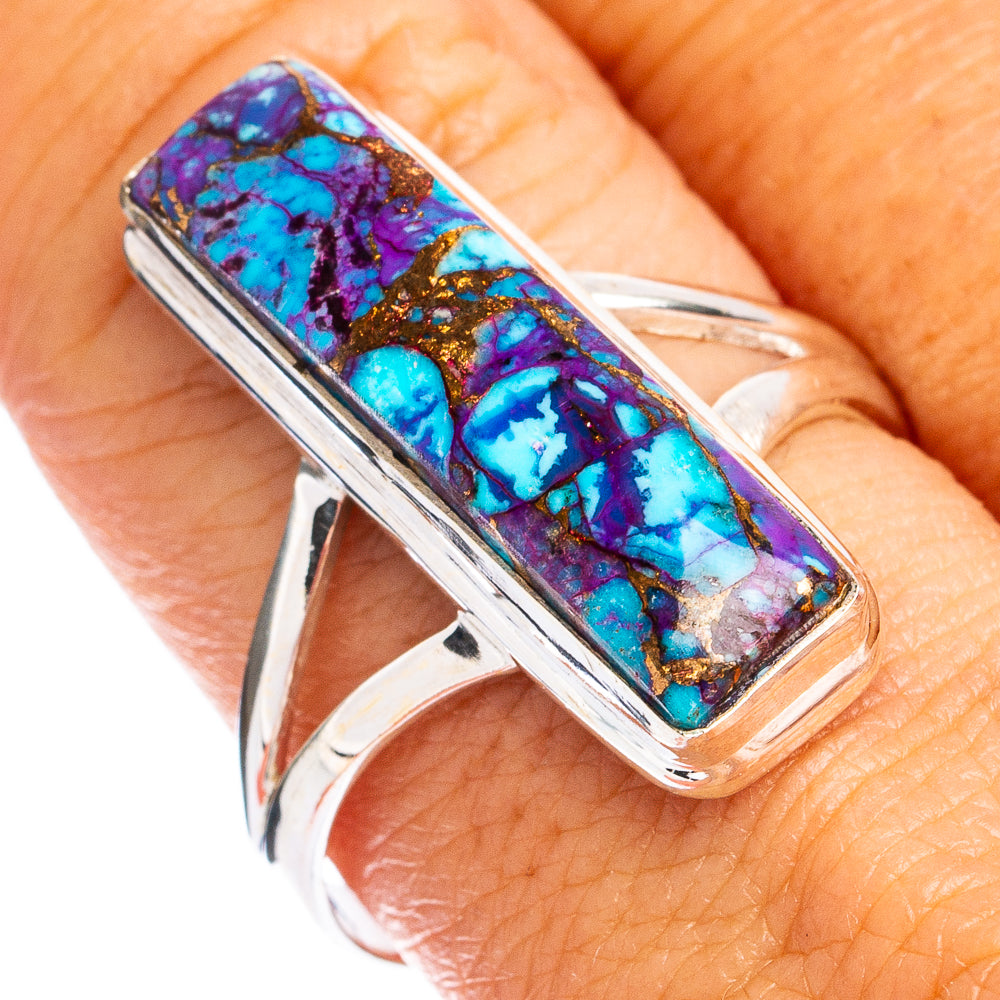 Purple Copper Composite Turquoise Ring Size 9.75 (925 Sterling Silver) R8430