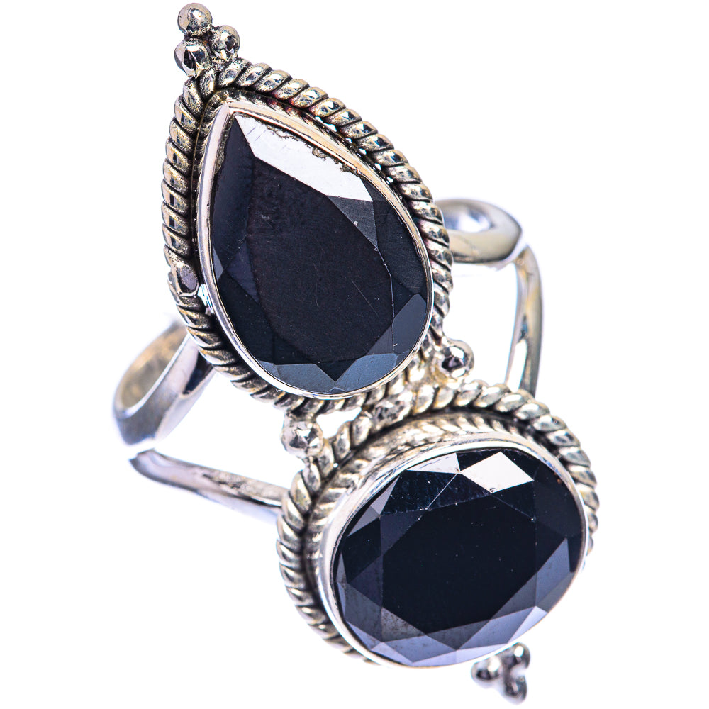 Large Black Onyx Ring Size 8.75 (925 Sterling Silver) RING143356