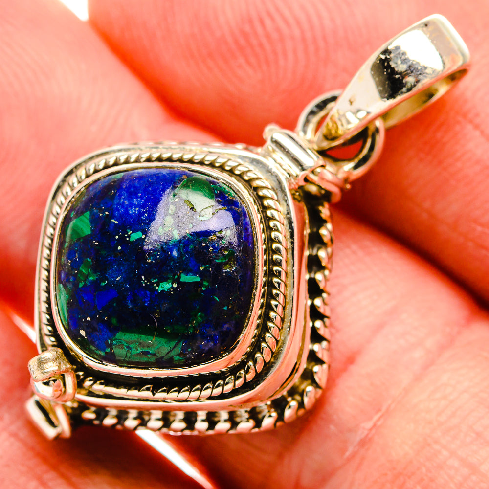 Poison Azurite 925 Sterling Silver Pendant 1 3/8" (925 Sterling Silver) PD38439
