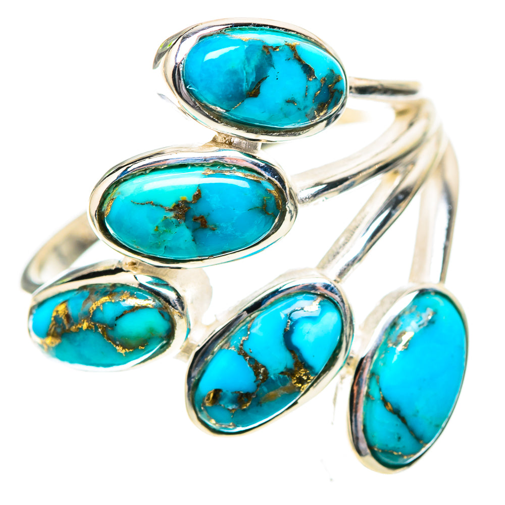 Blue Copper Composite Turquoise Ring Size 8.25 (925 Sterling Silver) RING137799