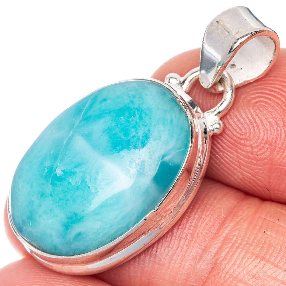 Larimar Pendant 1 1/4" (925 Sterling Silver) P40798