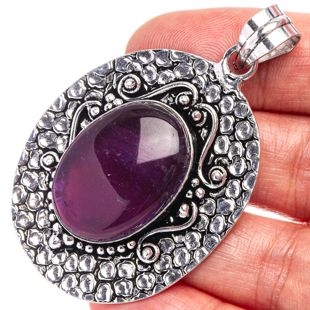 Amethyst Pendant 2 3/8" (German Silver)