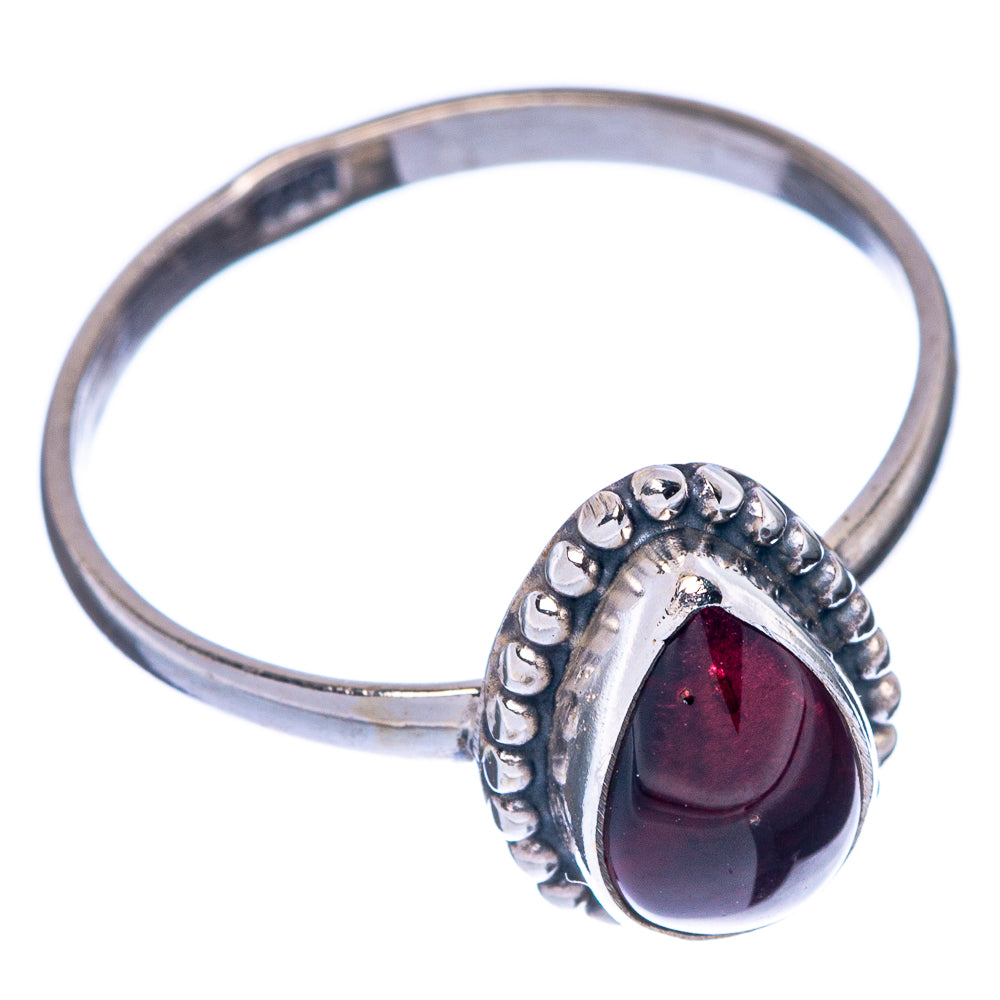 Garnet Dainty Ring Size 7.75 (925 Sterling Silver) R145747