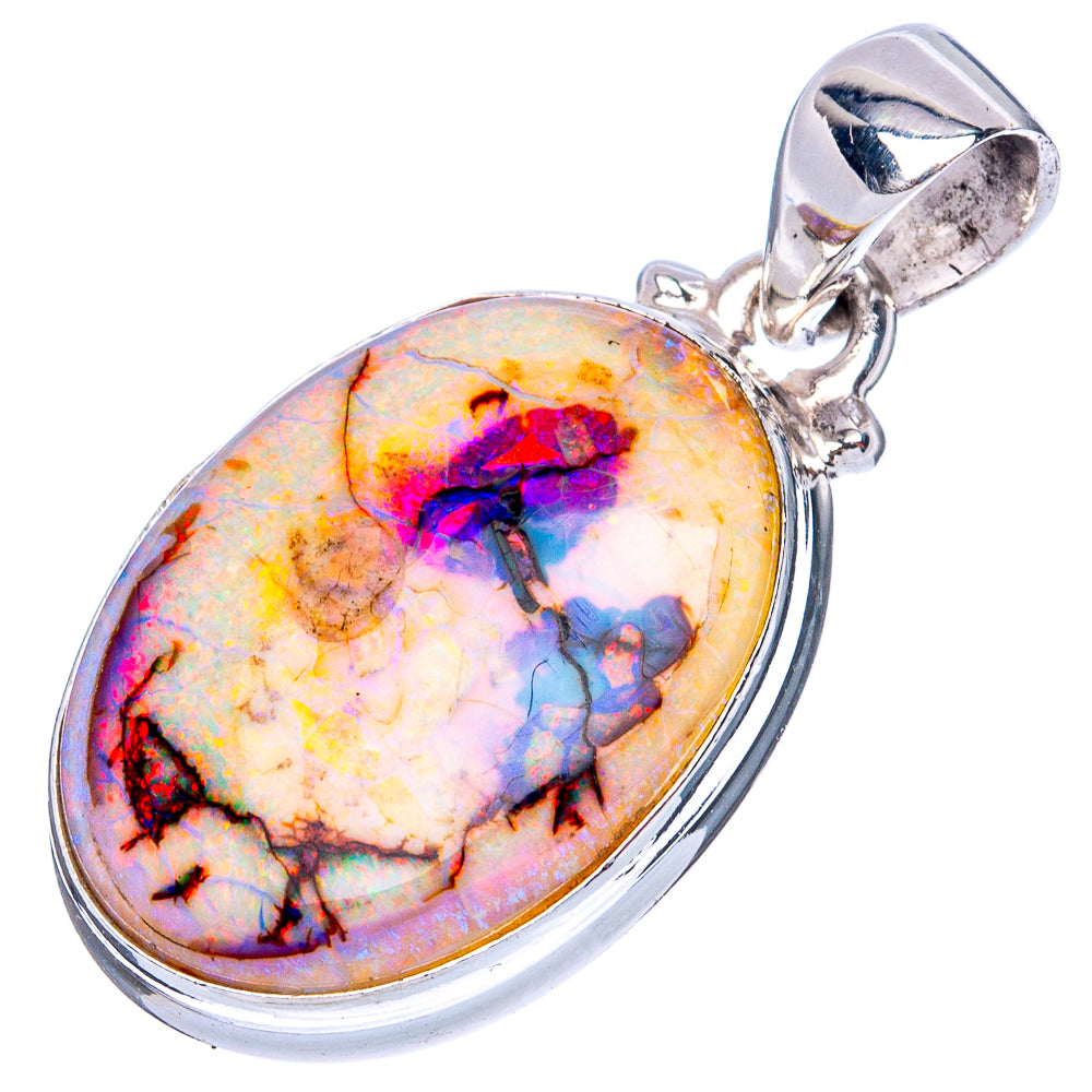 Rare Sterling Opal Pendant 1 1/4" (925 Sterling Silver) P41980