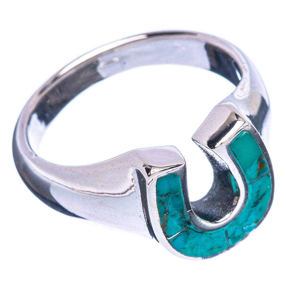Arizona Turquoise Horseshoe 925 Sterling Silver Ring Size 7.75 Ana Co R2462
