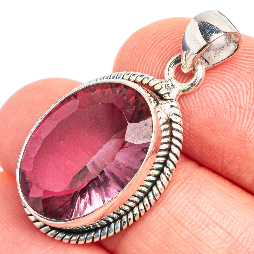 Faceted Color Change Alexandrite (Lab.) Pendant 1 1/4" (925 Sterling Silver) P39242
