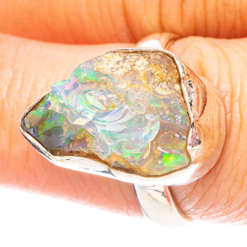 Rare Ethiopian Opal 925 Sterling Silver Ring Size 7.5 (925 Sterling Silver) R6168