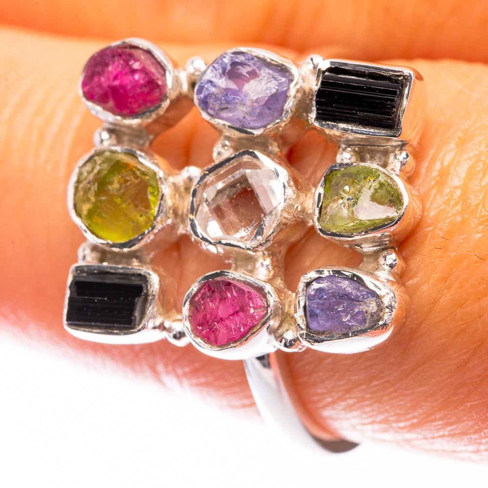 Premium Raw Tourmaline Ring Size 8.25 (925 Sterling Silver) R141755