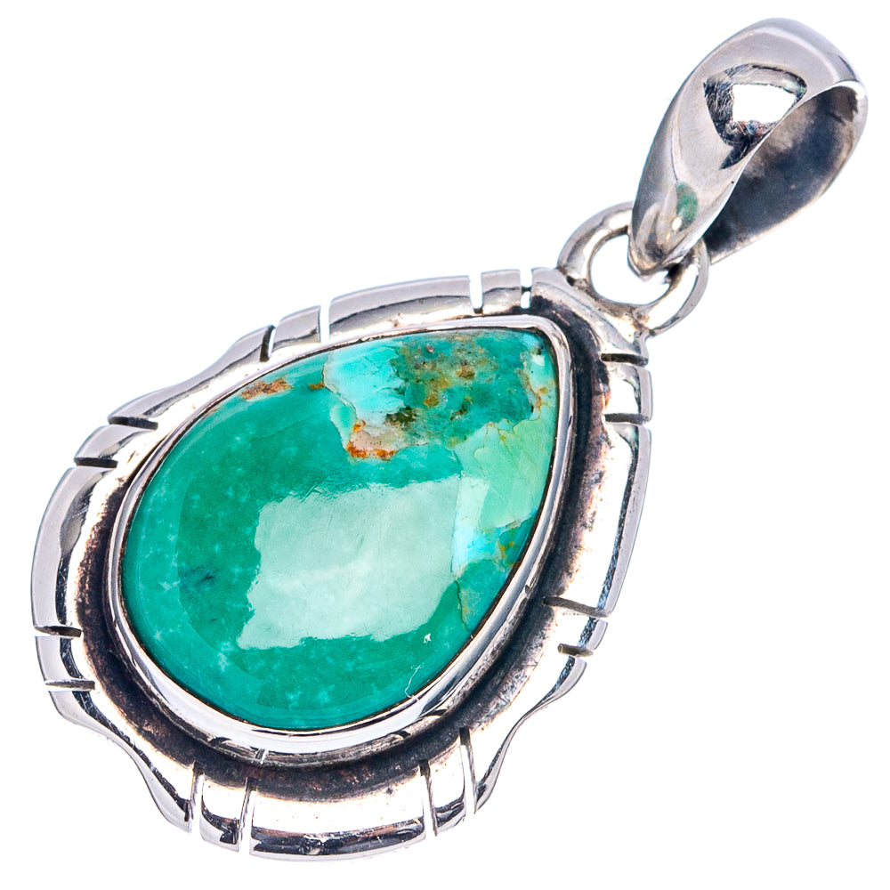 Mohave Turquoise Pendant 1 3/8" (.925 Sterling Silver)