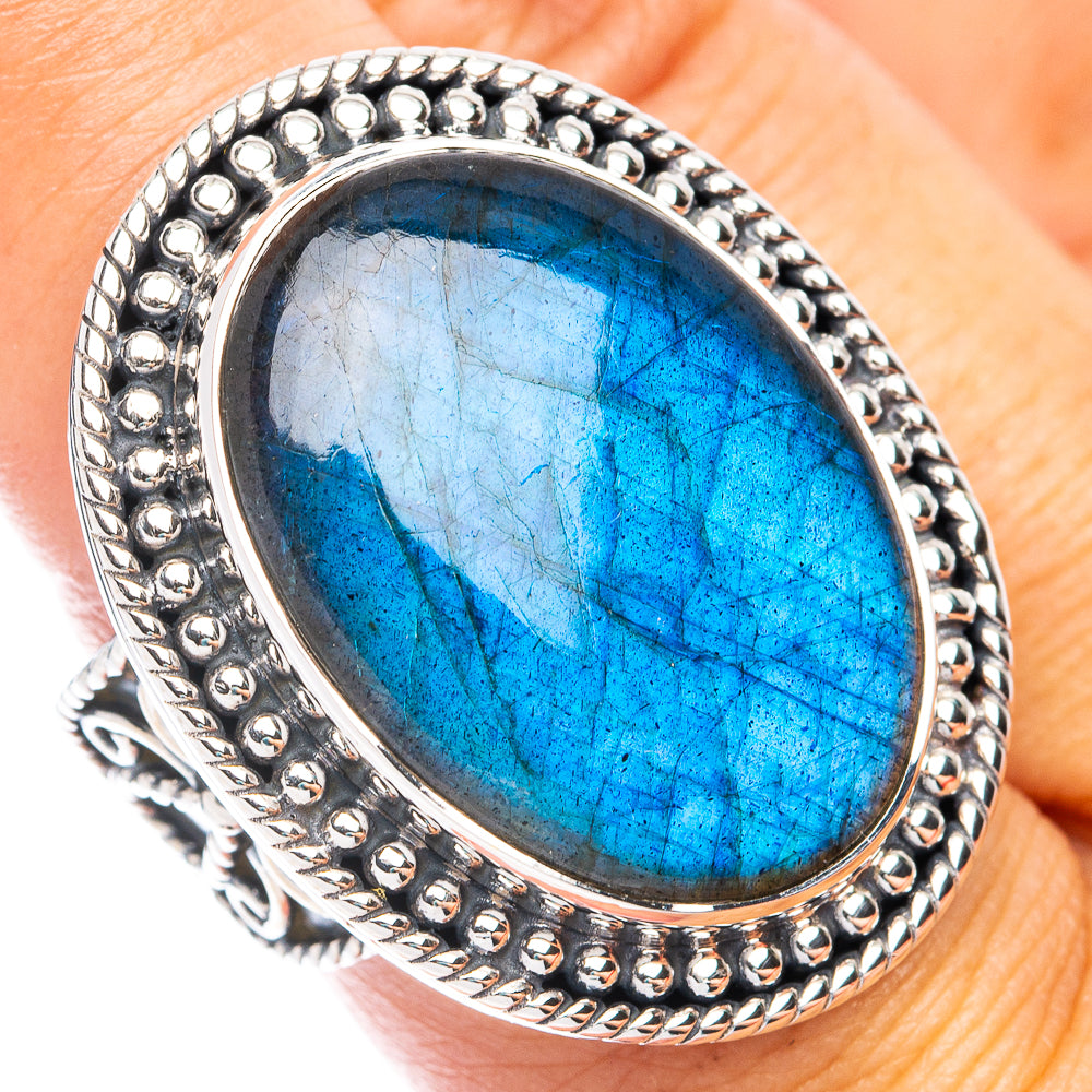 Signature Labradorite Ring Size 8.75 (925 Sterling Silver) R7578